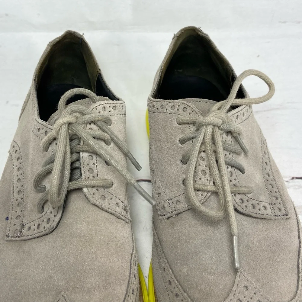 Cole Haan Lurnagrand‎ Shoes Men’s 9.5M Gray Wingtip Oxfords Suede
